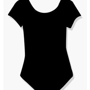 black short sleeve dance leotard